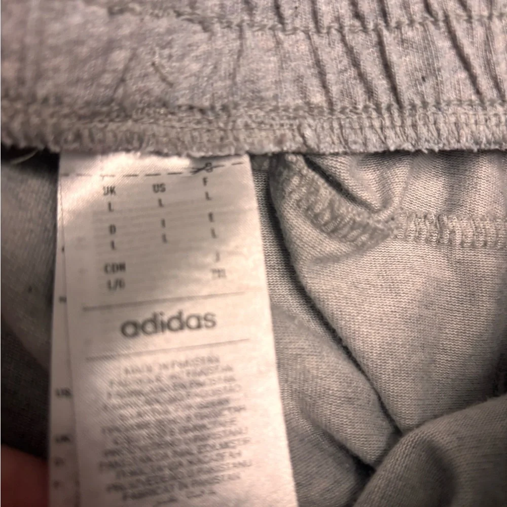 adidas Gray Sweatpant Joggers with White Logo. Large